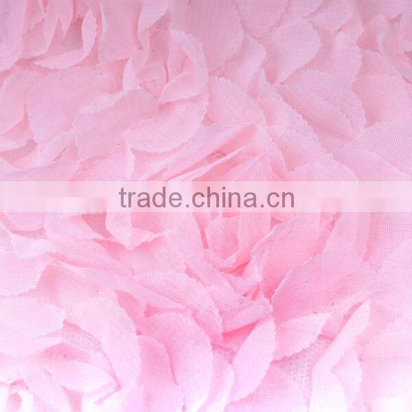 manufacturer supply chiffon 3d rose fabric pleated embroidery chiffon fabric
