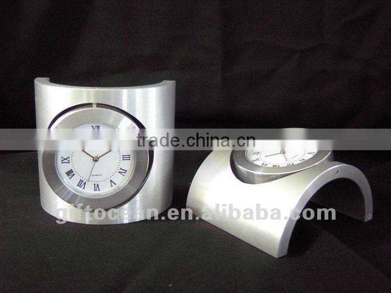 aluminum art metal desk clock,metal art crafts table clock