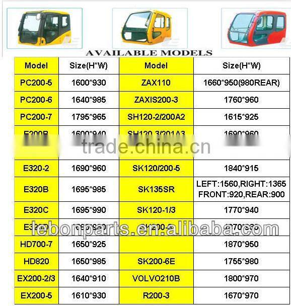 cab SK200-5 excavator cabin, SK200-3 operator cabin,SK200-3 driving cab with glass and door