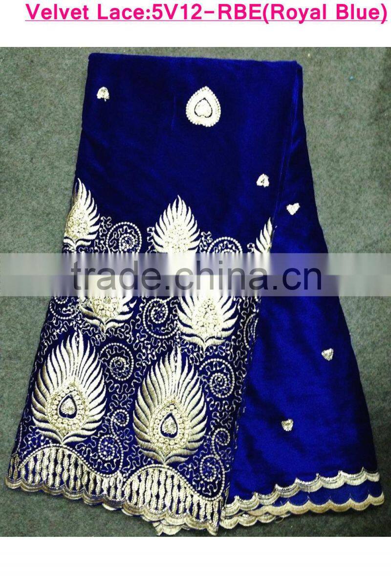 high quality African Velvet lace fabric for party dresses