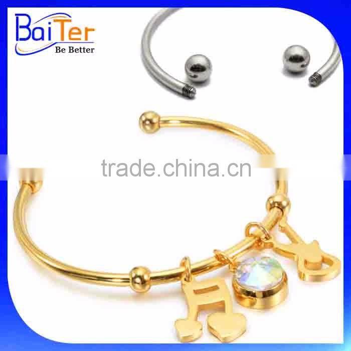 Hotsale Raw Brass Twist Cable Wire Terminal Magnetic Cuff Bangle Copper Magnetic Bracelet Wholesale