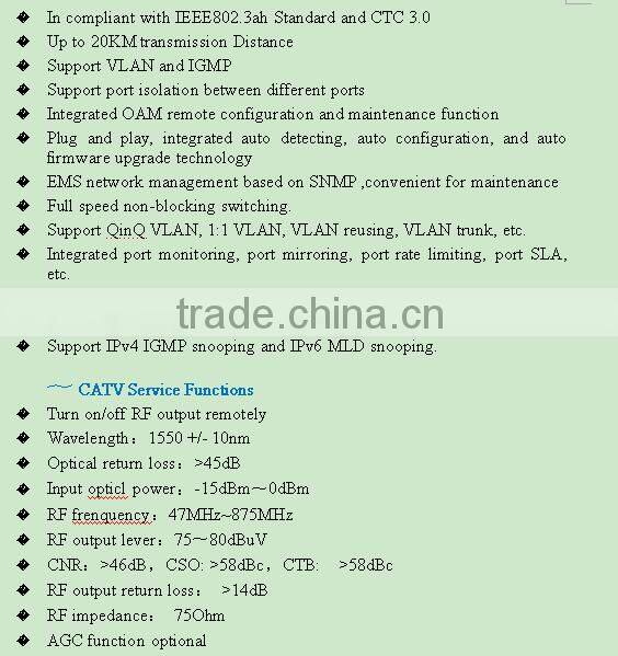 EPON ONU ,WIFI CATV/FTTH WIFI ONU WIth 4FE(4FE+1TV+WIFI+WDM ONU)