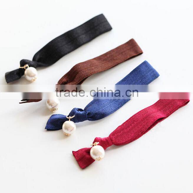 Simple customized logo elastic hair ties wholesale