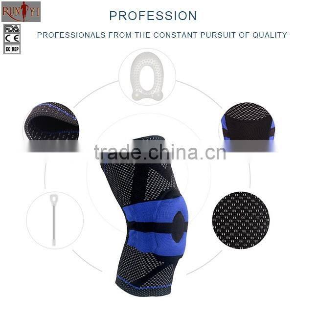 Crossfit Knitting Machine Flat Knee Brace with Silicone Gel Pad from China Supplier
