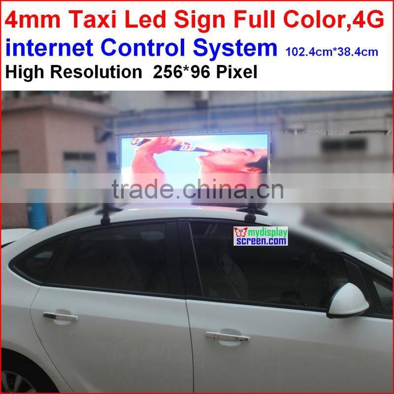 taxi top led display, ,960mm * 320mm,wide view angle,5mm smd high clear taxi sign, 5m-100m view distance,high clear,192*64 pixel