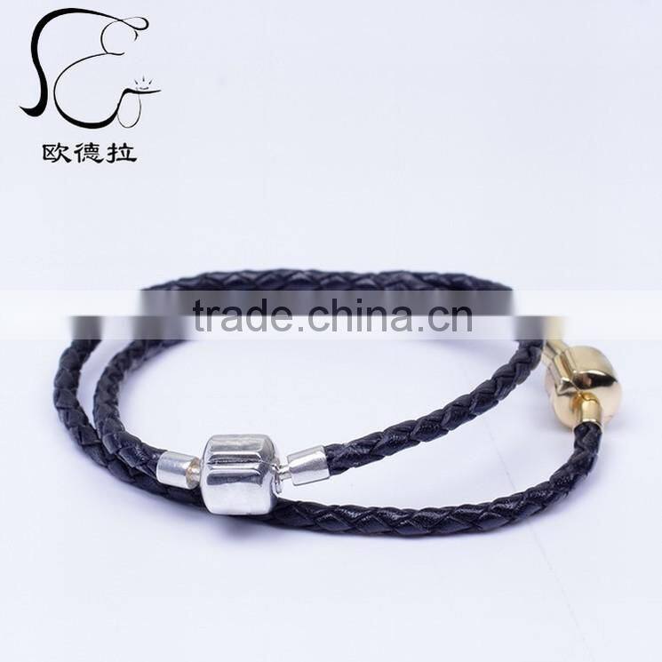 comfortable simple promotion black leather suede bracelet