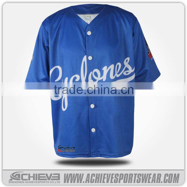 custom design and printing full button baseball jersey