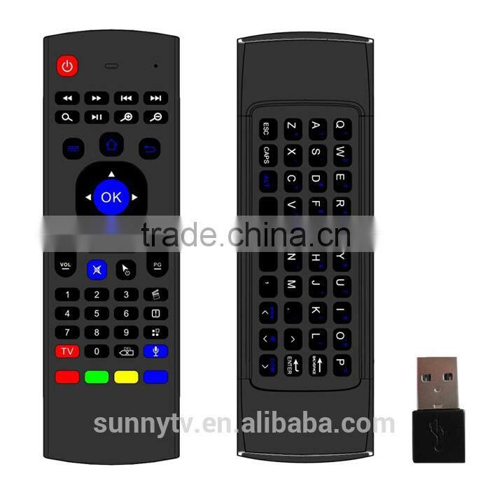 Factory price 2.4G Remote Control Air Mouse Wireless Keyboard gamer With IR Learning Mode fly Mouse Remote control tv box Media