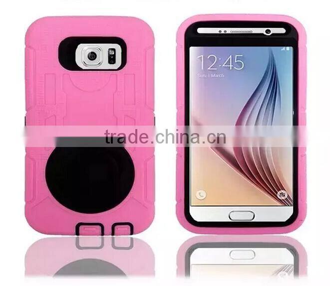 Hybrid Heavy Duty Ring Holder Protective Case For Samsung Galaxy S6 Cover