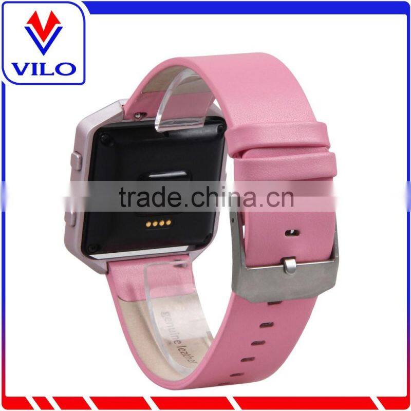 Wristband genuine leather strap for Fitbit Blaze / Metal bumper for Fitbit