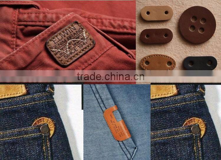 Iron On Delicate Branded Denim Jeans Hat Enamel Metal Real Leather Label Patch