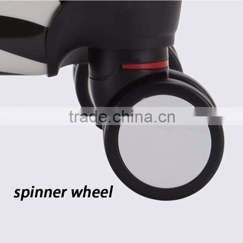 PC Kids Fancy Lightweight Spinner Luggage Travel Case Trolley Hard Case With Zebra Printing