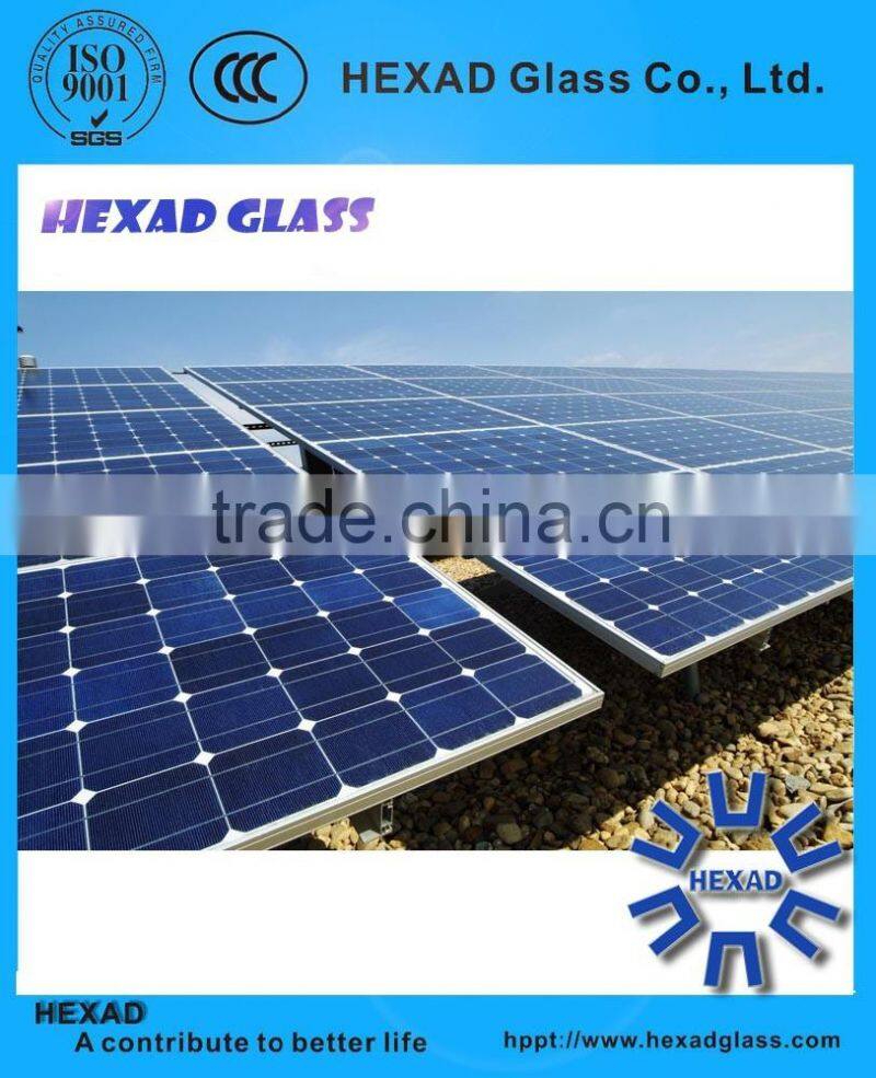 HEXAD High Quality Light Transmittance solar panel cover glass thickness 3.2mm with ISO Certificate