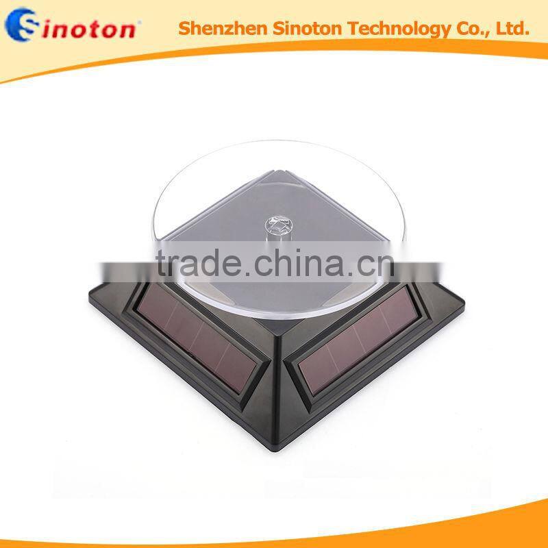 Acrylic and ABS solar power rotating display stand, solar rotating display stand for ipone/ jewelry/watch