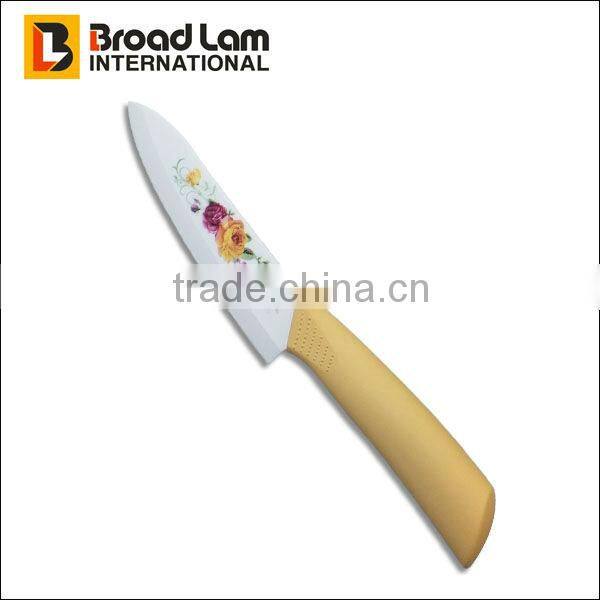 Professional 4 inch Zirconia Paring Knife with Printing Flower blade