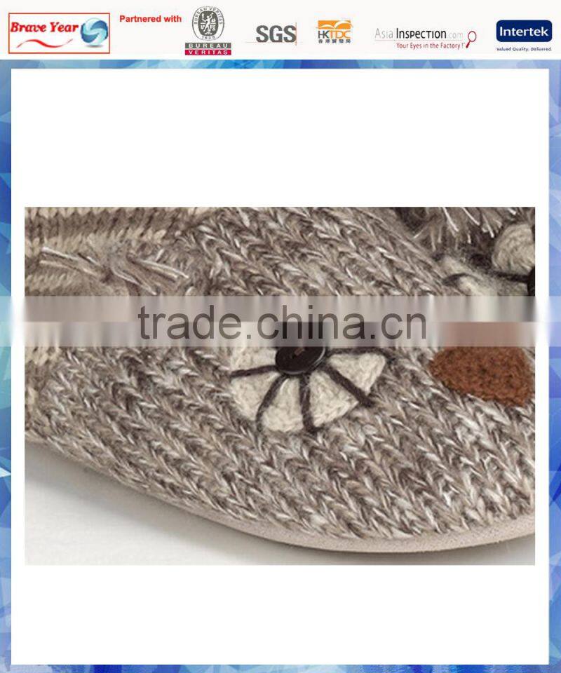 owl knit girls fancy boots button eyes