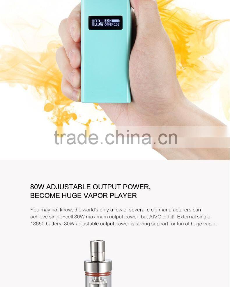newest temperature control e cig 80W box mod kit beautiful e cig 80W Kit vape 80W kit