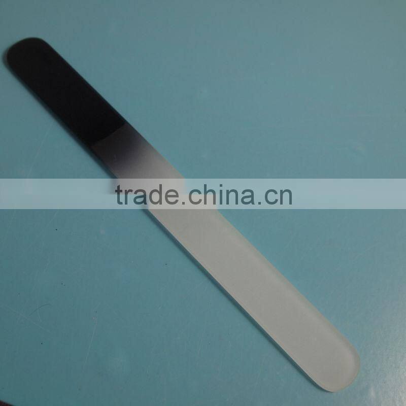 BLC-010 195mm Mat finished black colored handle glass nail file with packaging