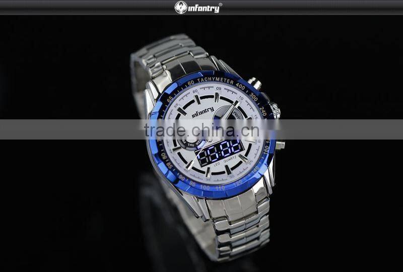 INFANTRY Fashion Date&Day display LED Stainless Watch