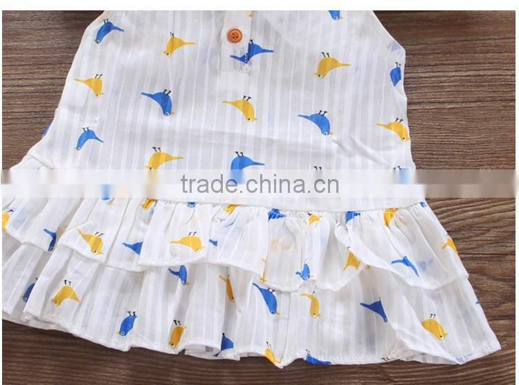 Hot Selling Children Thin Sleeveless Cartoon Printing Boutique Girl Dress