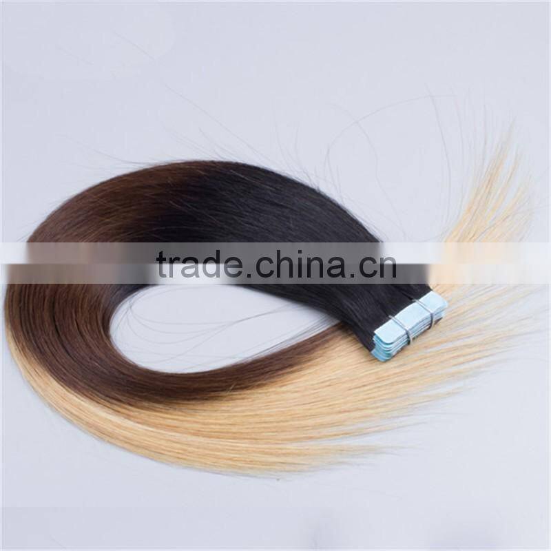 wholesale three tone tape hair extensions virgin brazilian hair unprocessed