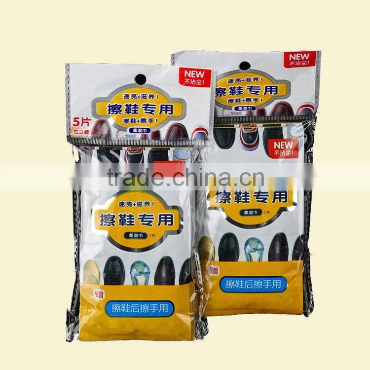 Spun lace non-woven shoes cleaning wet wipe