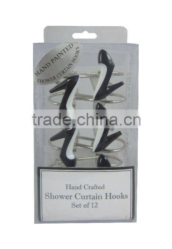 12PCS SHOWER CURTAIN HOOKS IN PVC BOX MATCHING WITH SHOWER CURTAIN