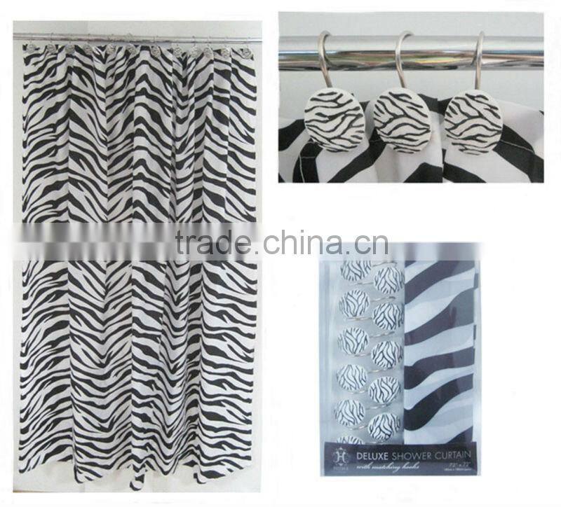 Zebra Fabric Shower Curtain