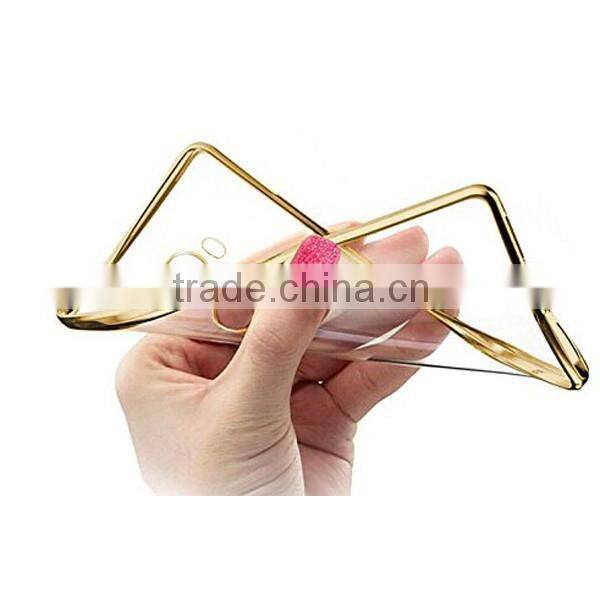 C&T Ultra Slim Metal Plating Frame Clear Soft Gel TPU Silicone Back Cover for Huawei Ascend Mate 8