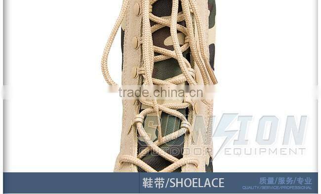 Military camouflage Tactical Boots with suede cowhide leather surface