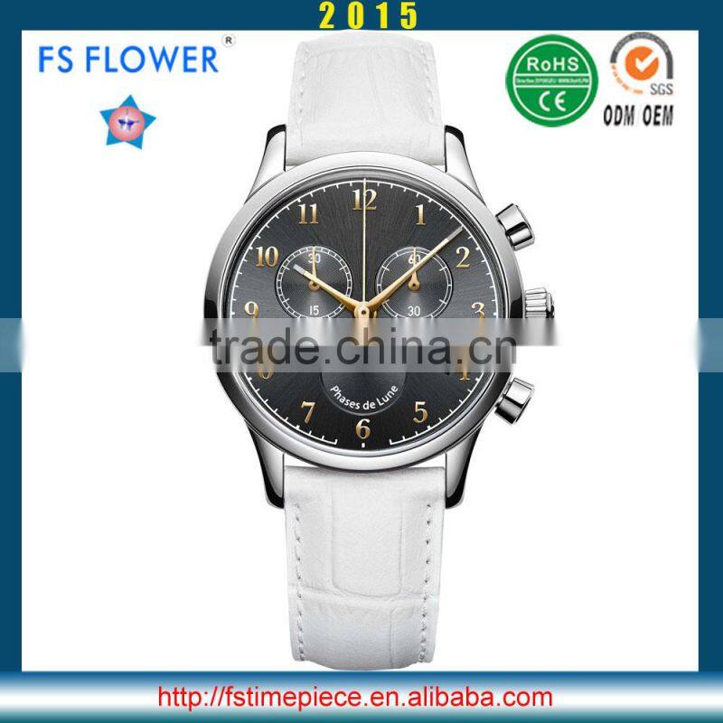 FS FLOWER - Chinese Wholesale Unisex Women Men Watches Luxury Japan Moonphase Chronograph Movt Watches