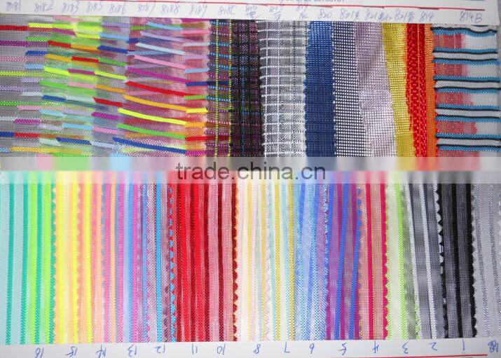 Ten color strip nylon mesh zipper pouch bag