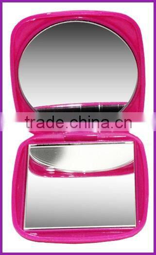 Brand new plastic lady mirror double sided foldable compact mirror