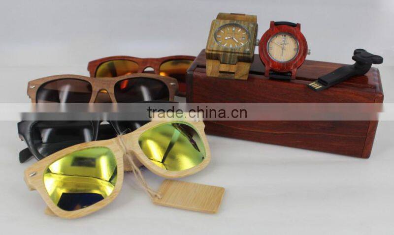 Round wood frame sunglases UV400 eyewear custom wooden sunglasses