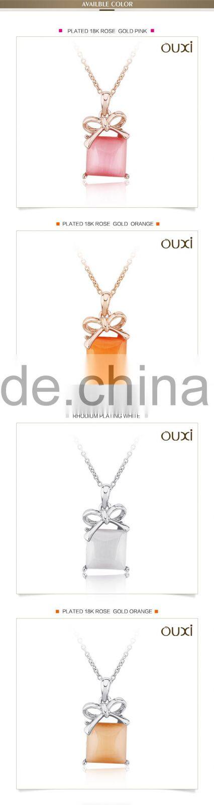 OUXI retail new design fashion 18k gold plated sugar pendant necklace 11400-1