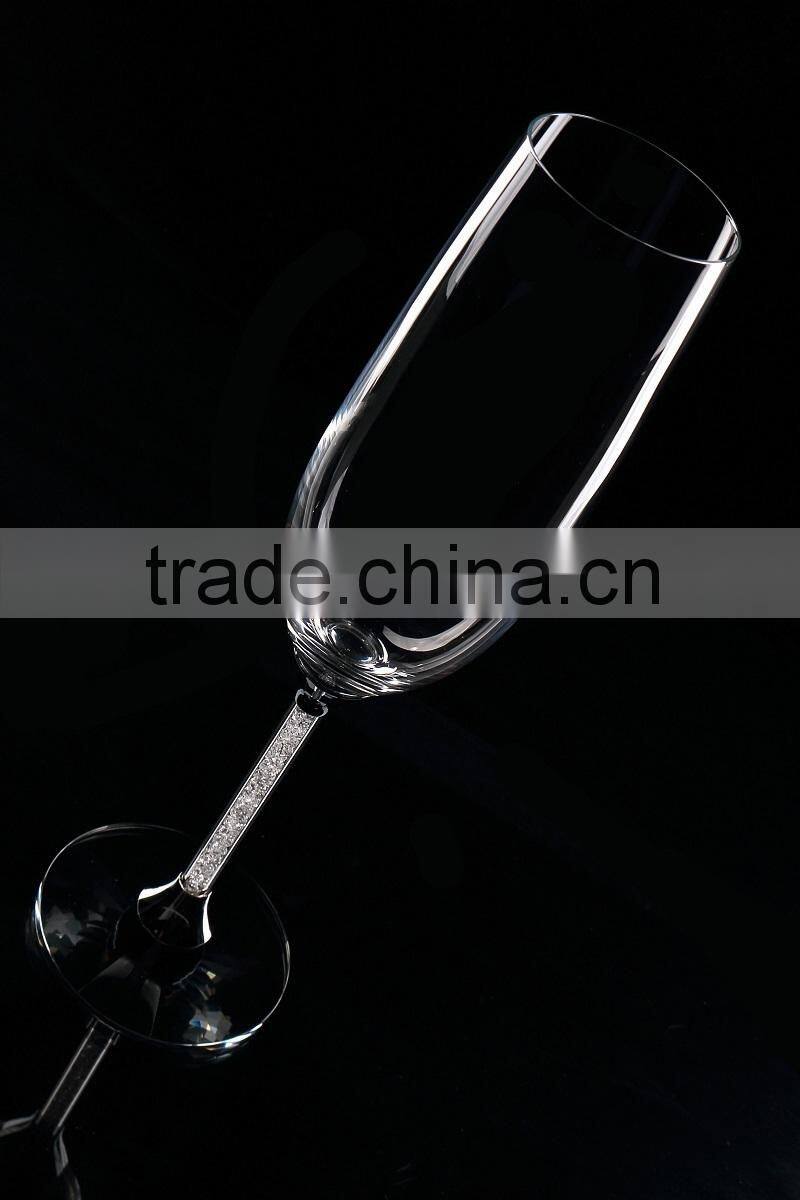 2015 new design lead free clear crsytal 250ml champagne glass/ champagne glasses/champagne wien glass