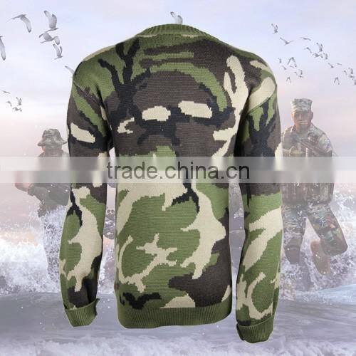 New woodland durable Men's Military Winter Sweater Of High Qualtiy