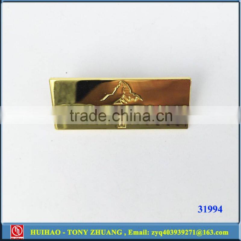gold color zinc alloy bag labels for shoes (31994)
