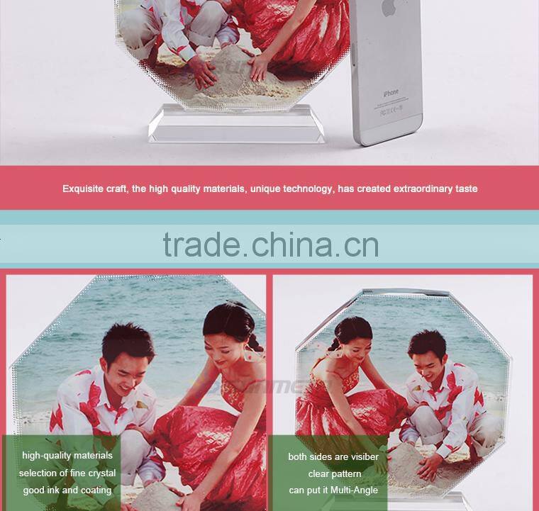 Sunmeta directly sublimation decoration photo crystal, crystal octagonal for christmas gifts(BSJ26C)