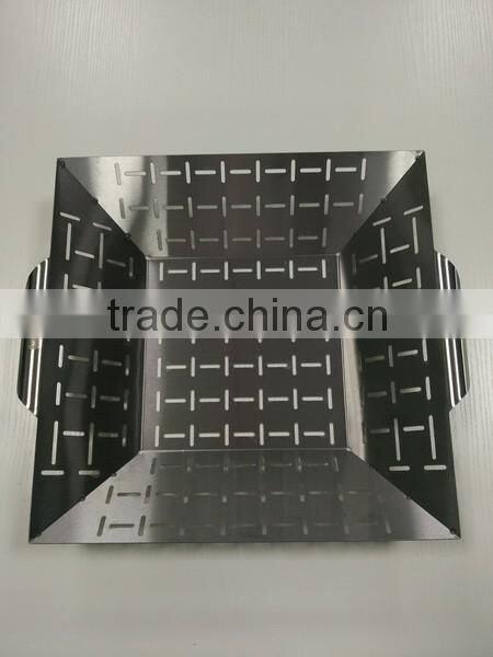 Stainless steel vegetable wok, BBQ cooking basket KY3631AP