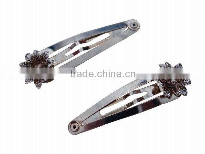 cute gold plated flower snap clips for spring