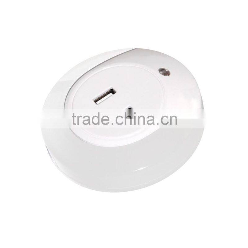 Hot sales!D06 LED night light with light detecting sensor USB charger US regulations