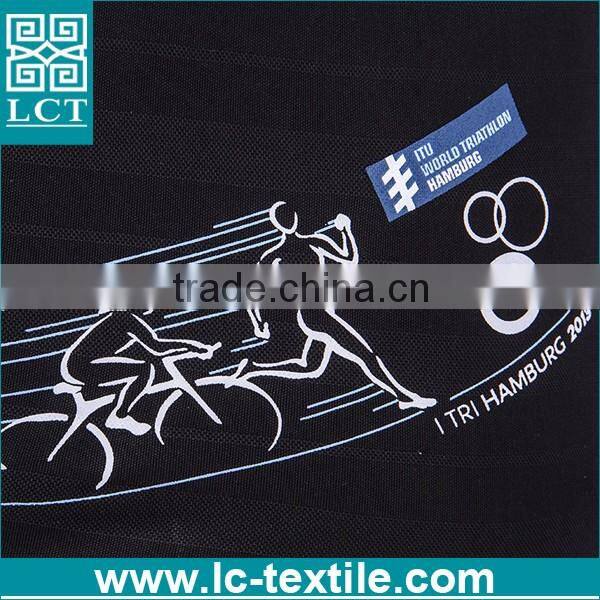 2016 Custom made hangtag polo black mercerized cotton t-shirt