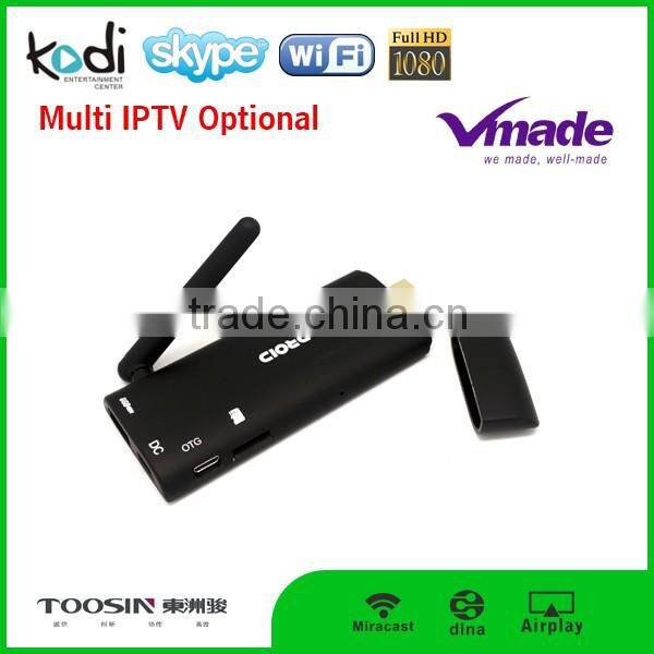 manufacturer wholesale Amlogic S805 1G+8G Quad-core android4.4 H.265 3D Bluetooth wifi micracast remote android TV stick dongle