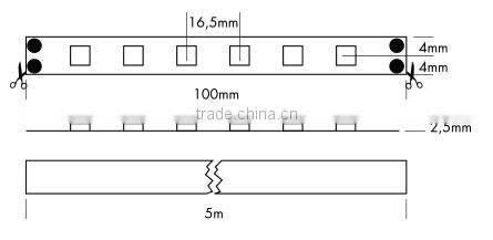 24v 3528 60led 2.4w warm white IP20 non waterproof led tape lights for indoor decoration