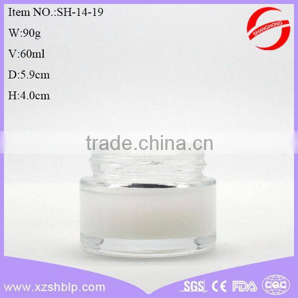 30g 50g frosted cosmetic glass jar or glass bottle for horse oil with cap