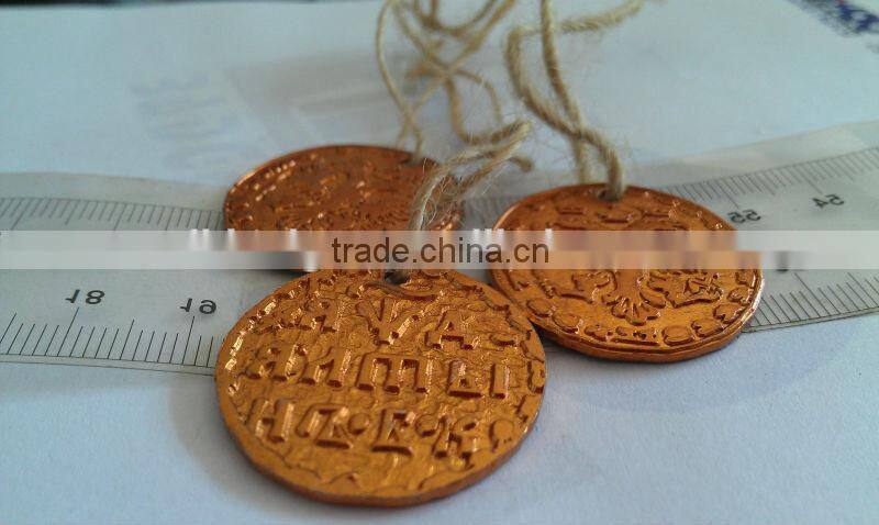 Red color Gold logo embossed wax seal stickers