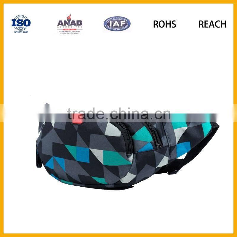 Warmly Accepted Fashion Cheap Coloful Pattern Canvas Sports Waist Bag for Boys and Girls