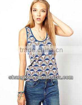 wholesale Fashion Design Summer Tank tops Women Long Line t shirt shkz55