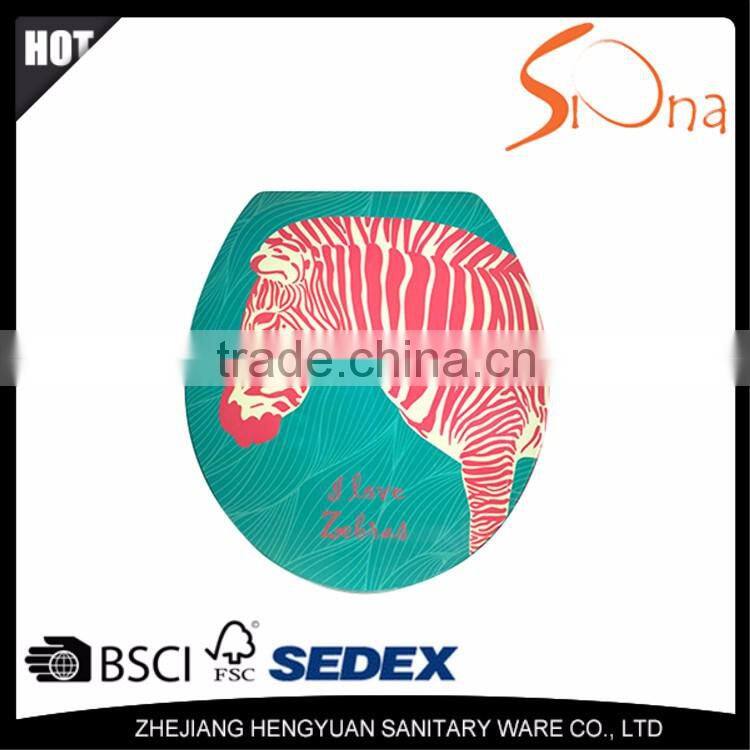 China manufacturer lovely printing toilet seat soft close